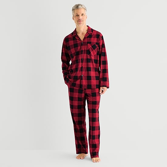 North Pole Trading Co. Mens Fleece Long Sleeve 2-pc. Matching Family Pajama Set