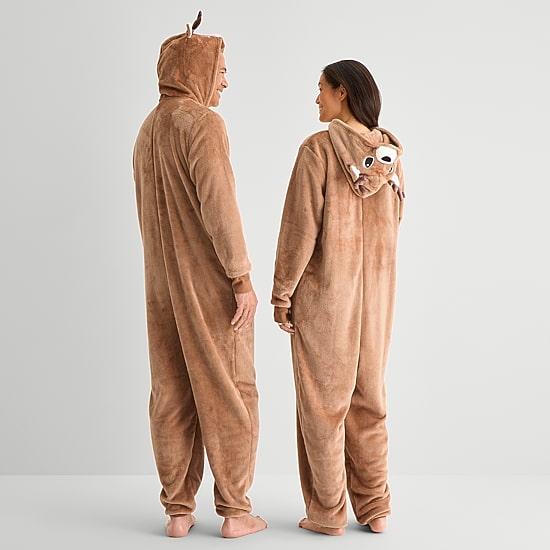North Pole Trading Co. Fleece Long Sleeve Hooded Matching Family One Piece Pajama
