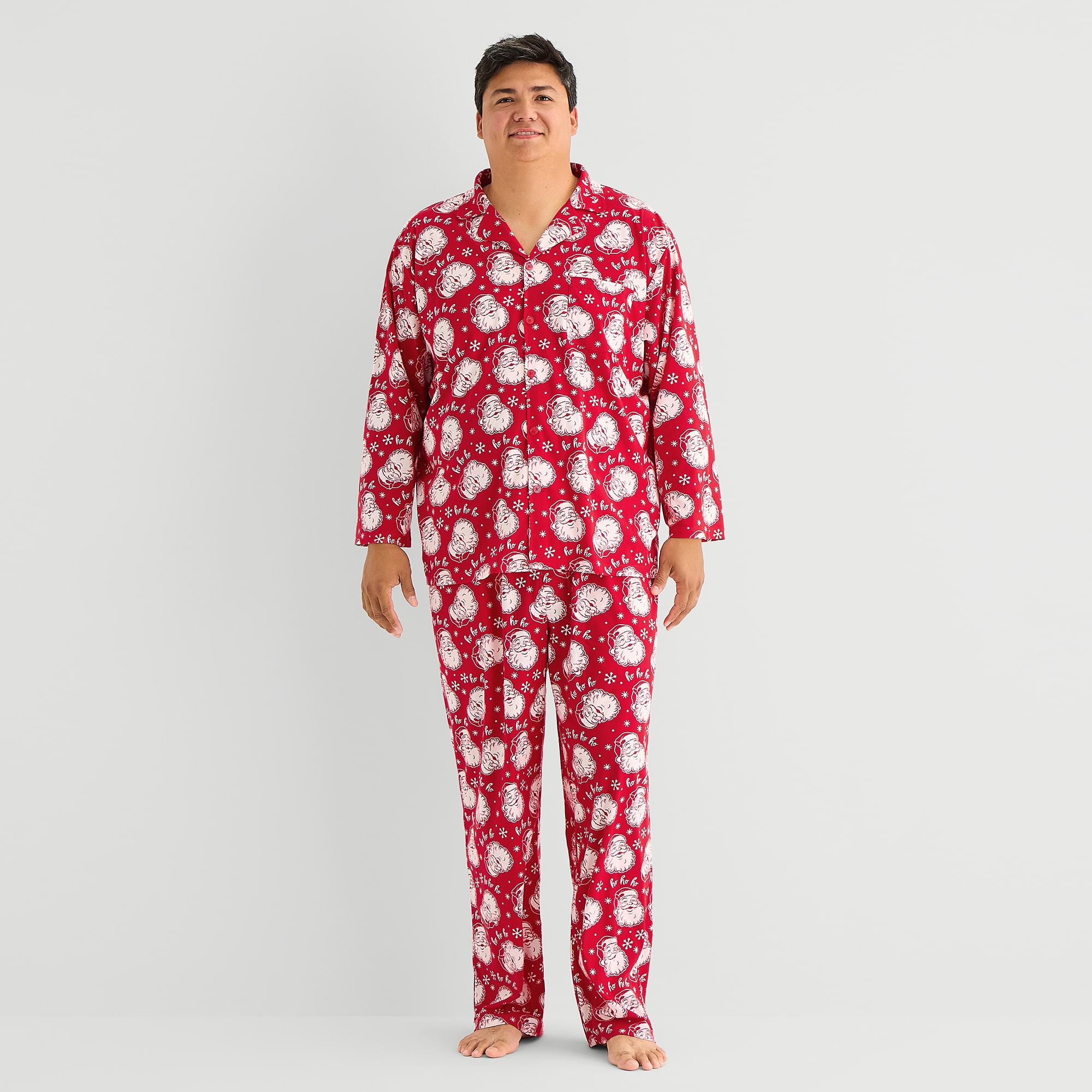 North Pole Trading Co. Mens Fleece Long Sleeve 2-pc. Matching Family Big and Tall Pajama Set