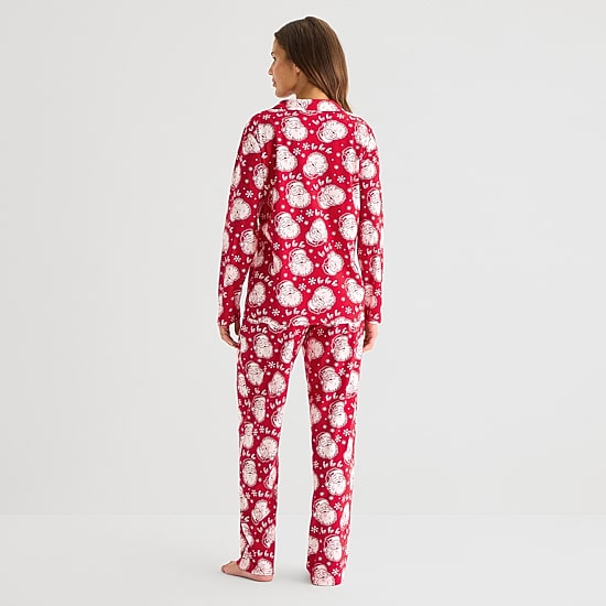 North Pole Trading Co. Womens Fleece Long Sleeve 2-pc. Pajama Set
