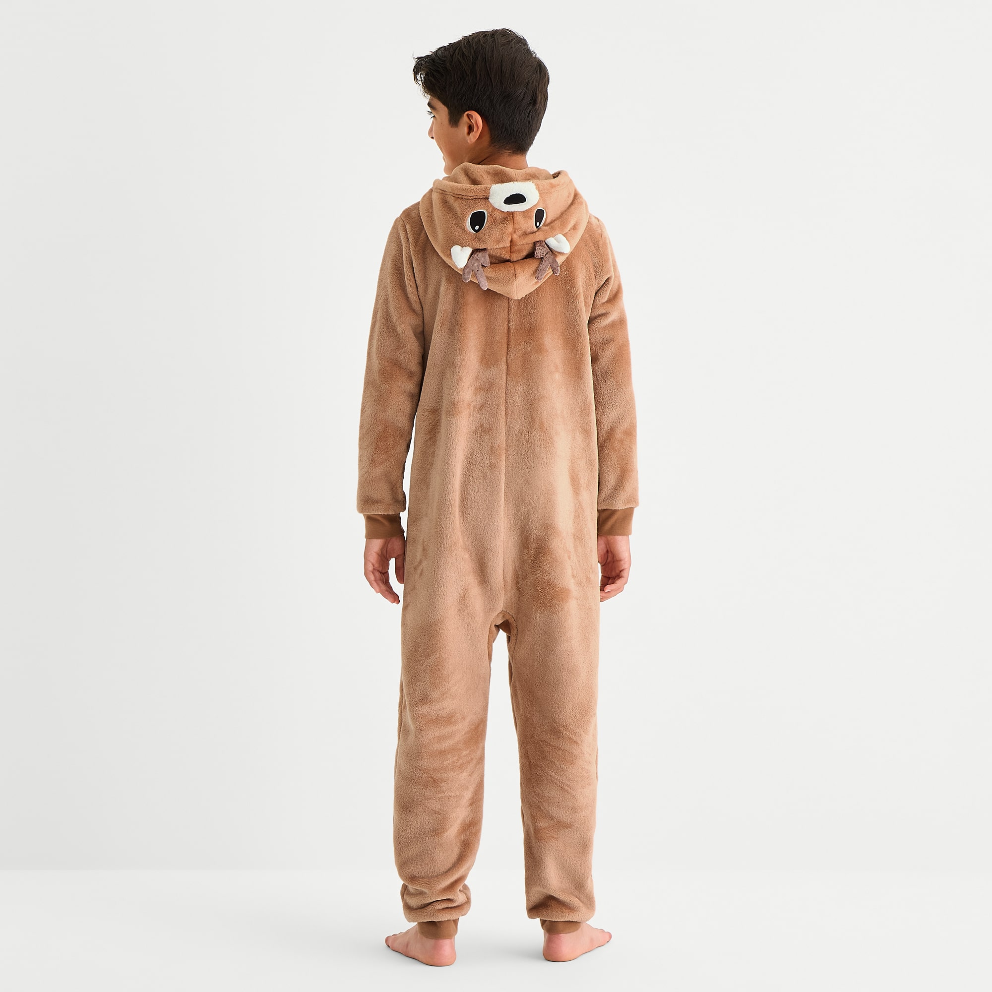 North Pole Trading Co. Fleece Long Sleeve Hooded One Piece Pajama