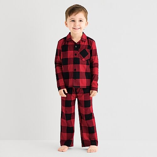 North Pole Trading Co Babies' . Toddler Boys Fleece Long Sleeve 2-pc. Pajama Set In Red