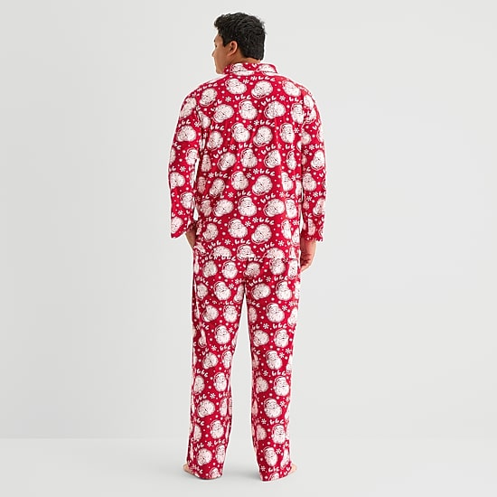 North Pole Trading Co. Mens Fleece Long Sleeve 2-pc. Matching Family Big and Tall Pajama Set