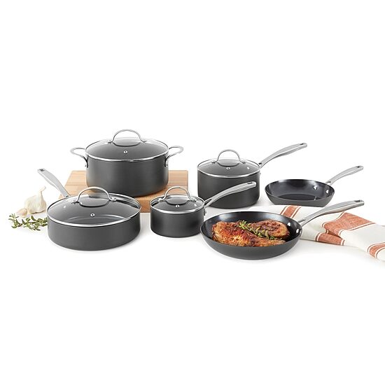 Cooks Hard Anodized Titanium Ceramic 10-pc. Cookware Set