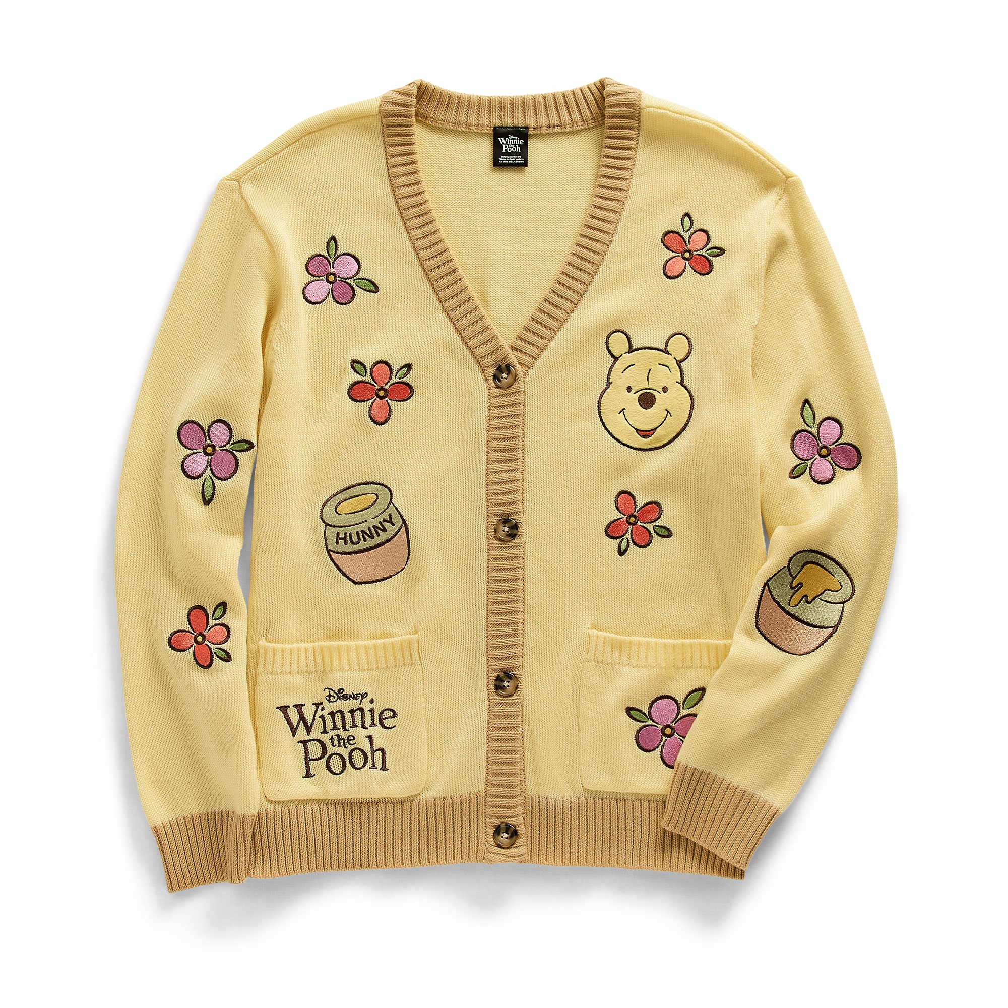 Pooh Cardigan Womens V Neck Long Sleeve Button Winnie The Juniors