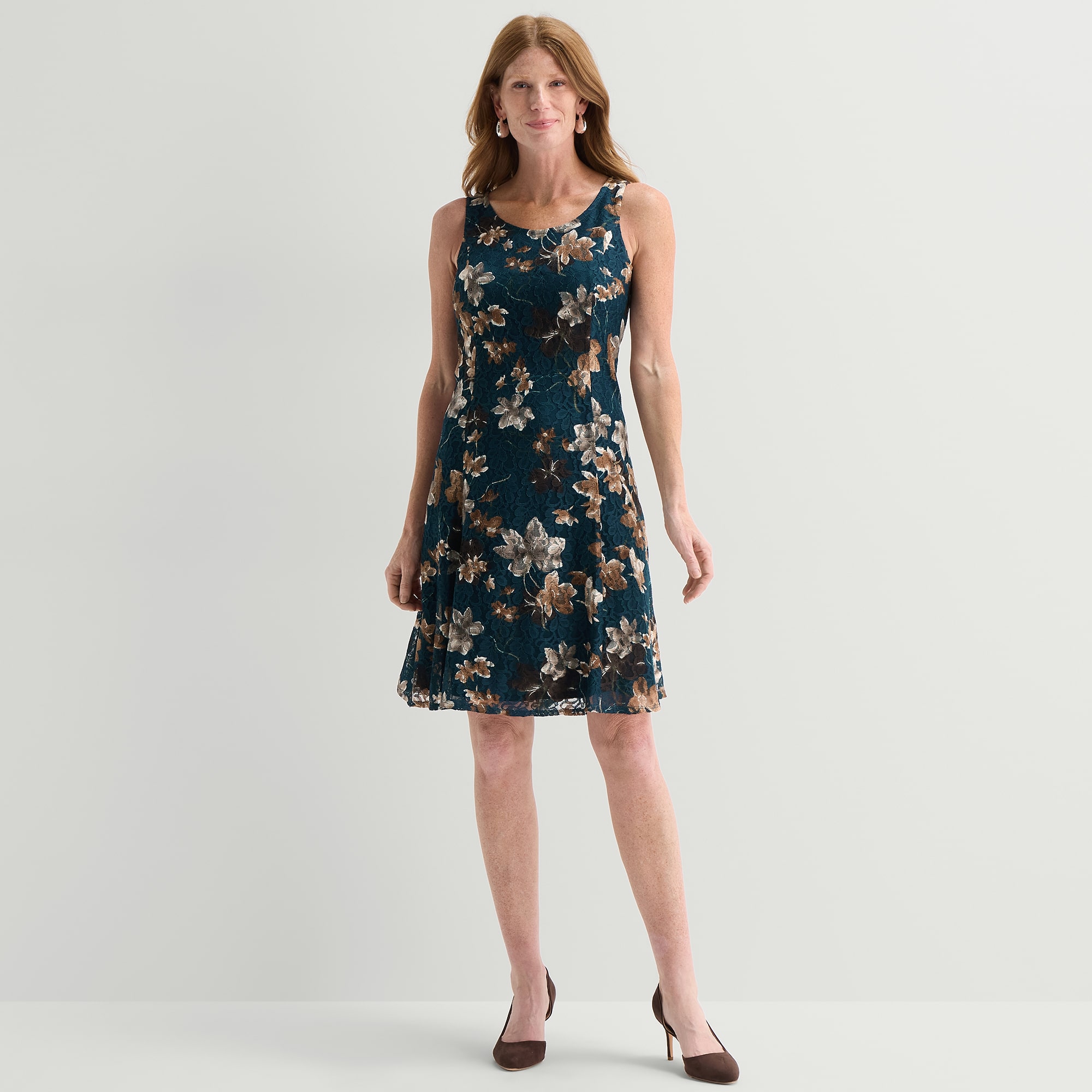 Perceptions Womens Lace Floral Jacket Dress