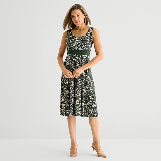 Perceptions Womens Paisley Jacket Dress