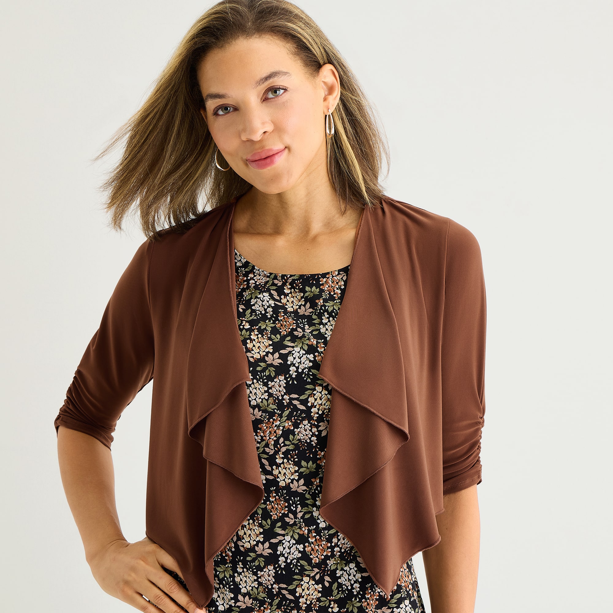 Perceptions Womens Floral Jacket Dress