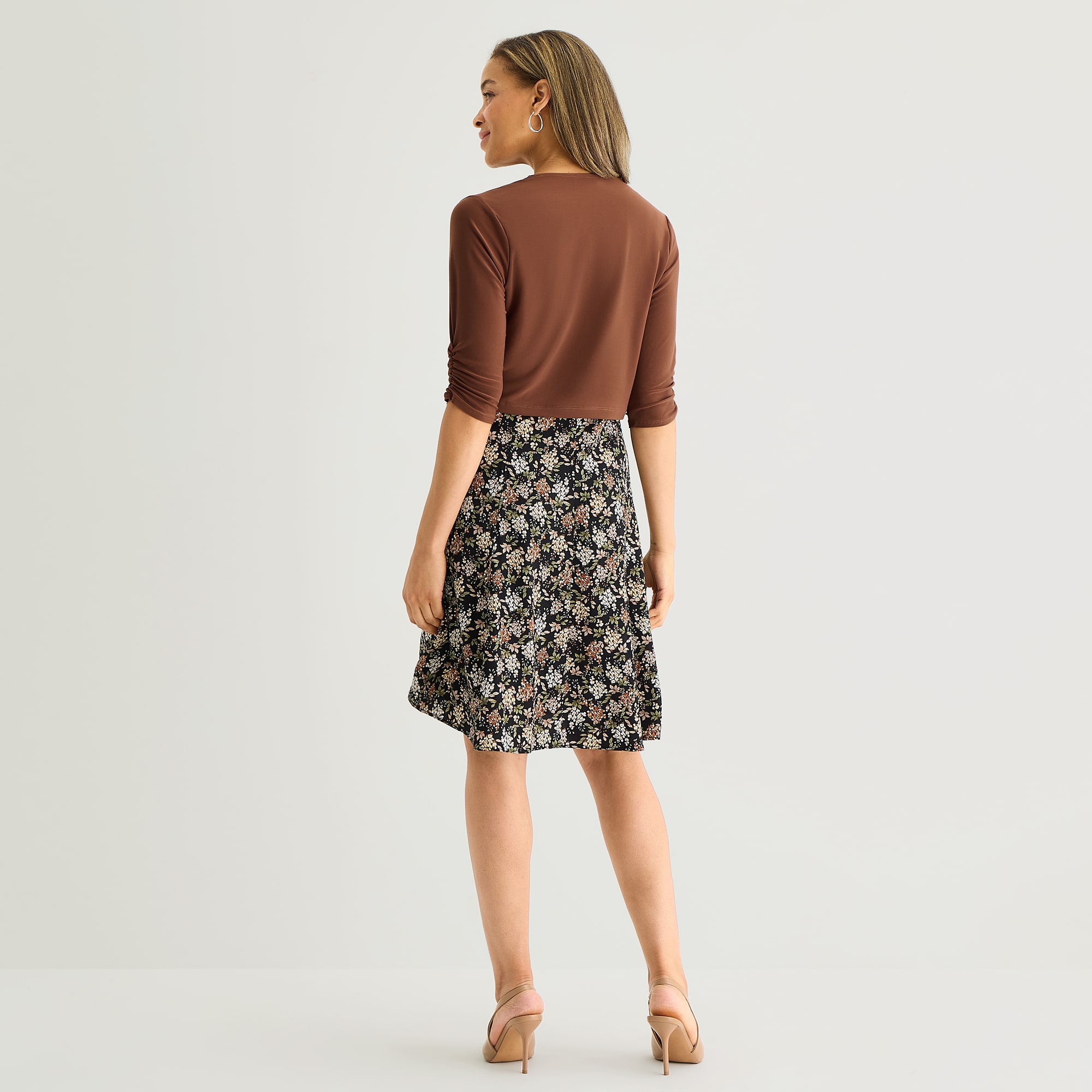 Perceptions Womens Floral Jacket Dress
