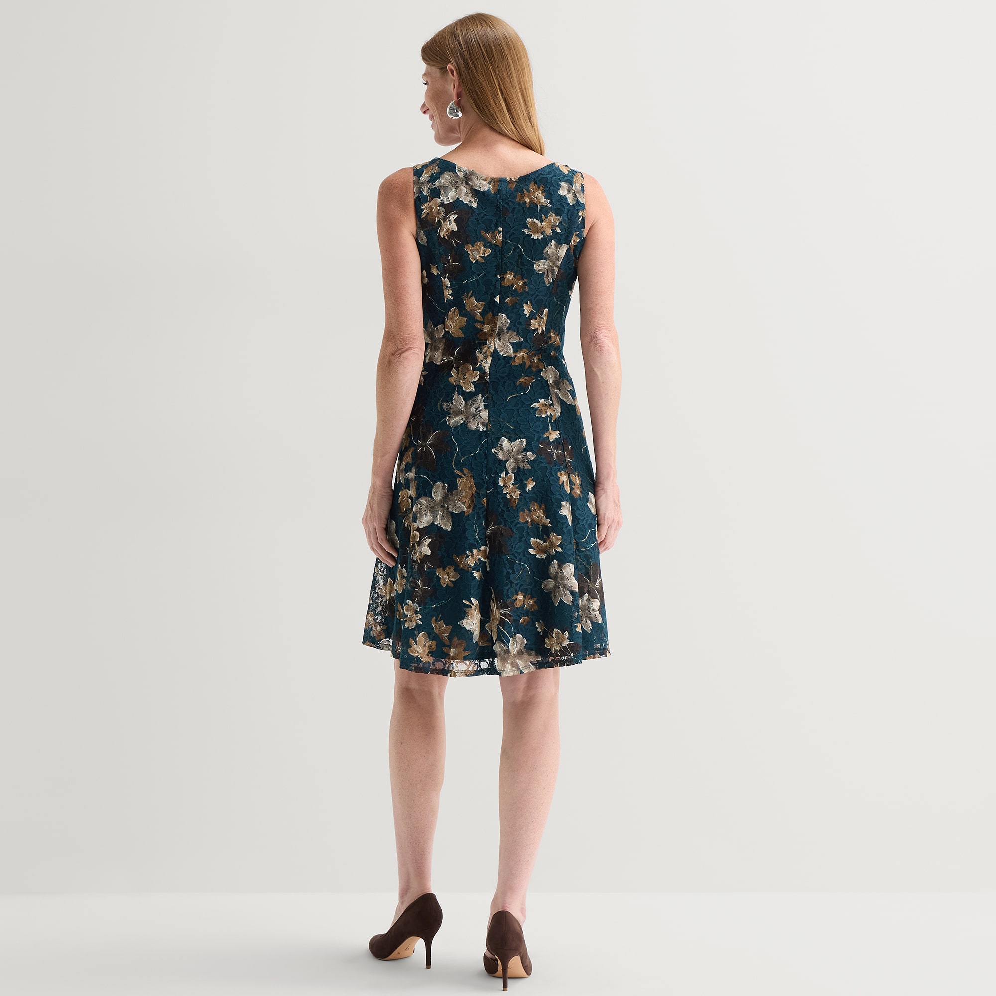 Perceptions Womens Lace Floral Jacket Dress