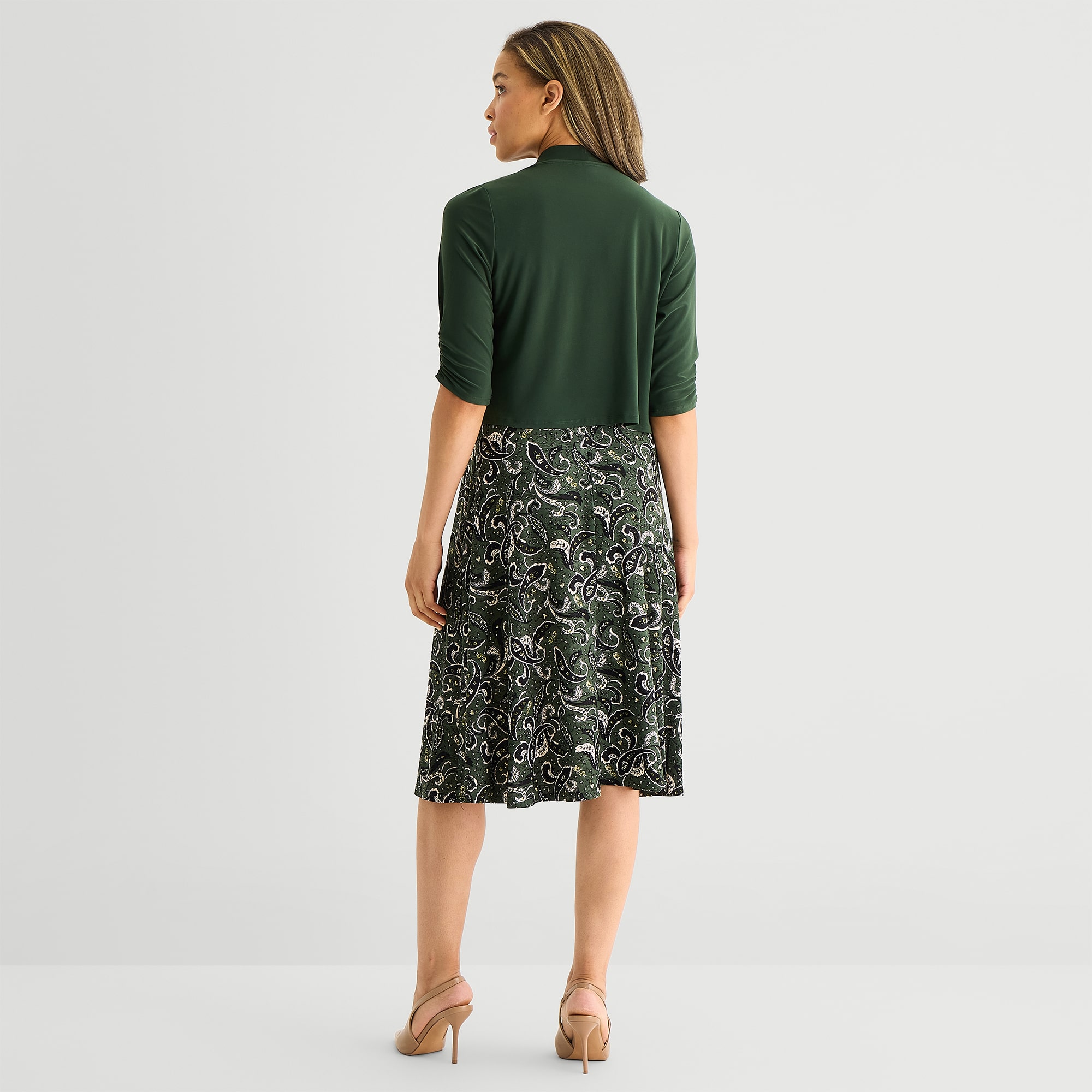 Perceptions Womens Paisley Jacket Dress