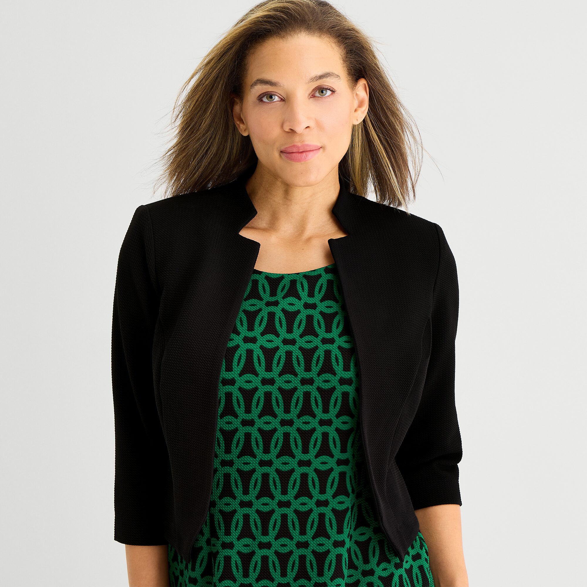 Maya Brooke Womens Geometric Jacket Dress