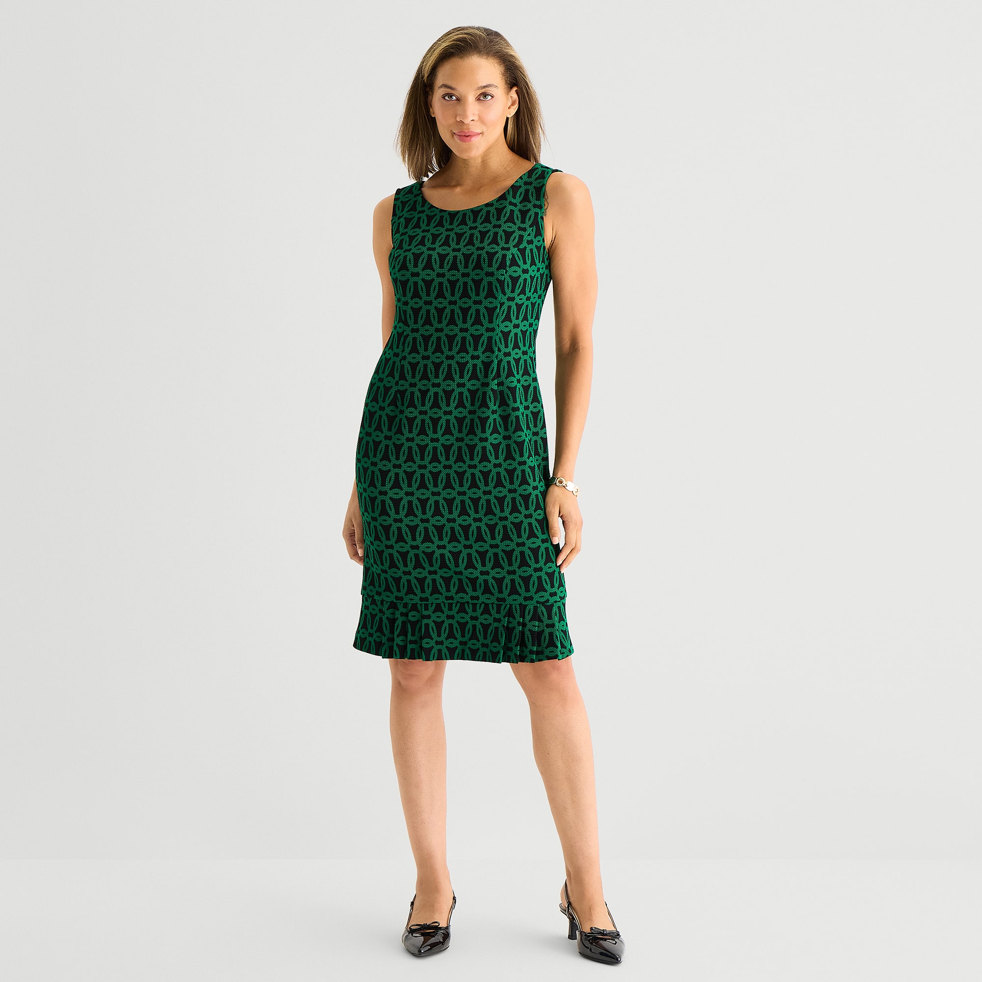 Maya Brooke Womens Geometric Jacket Dress