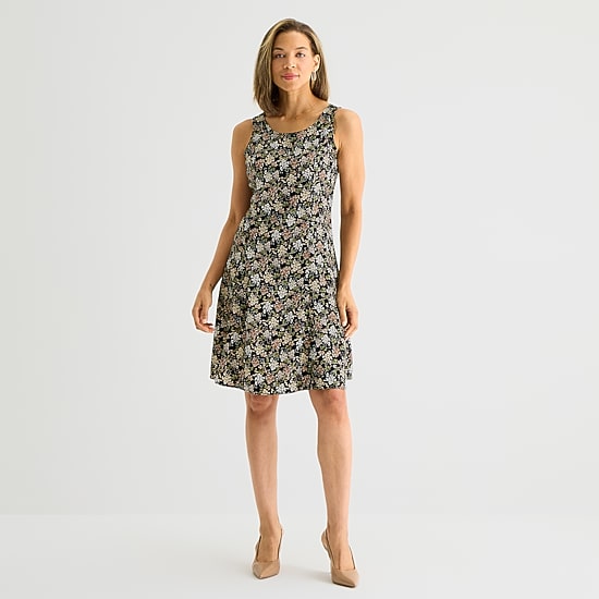 Perceptions Womens Floral Jacket Dress