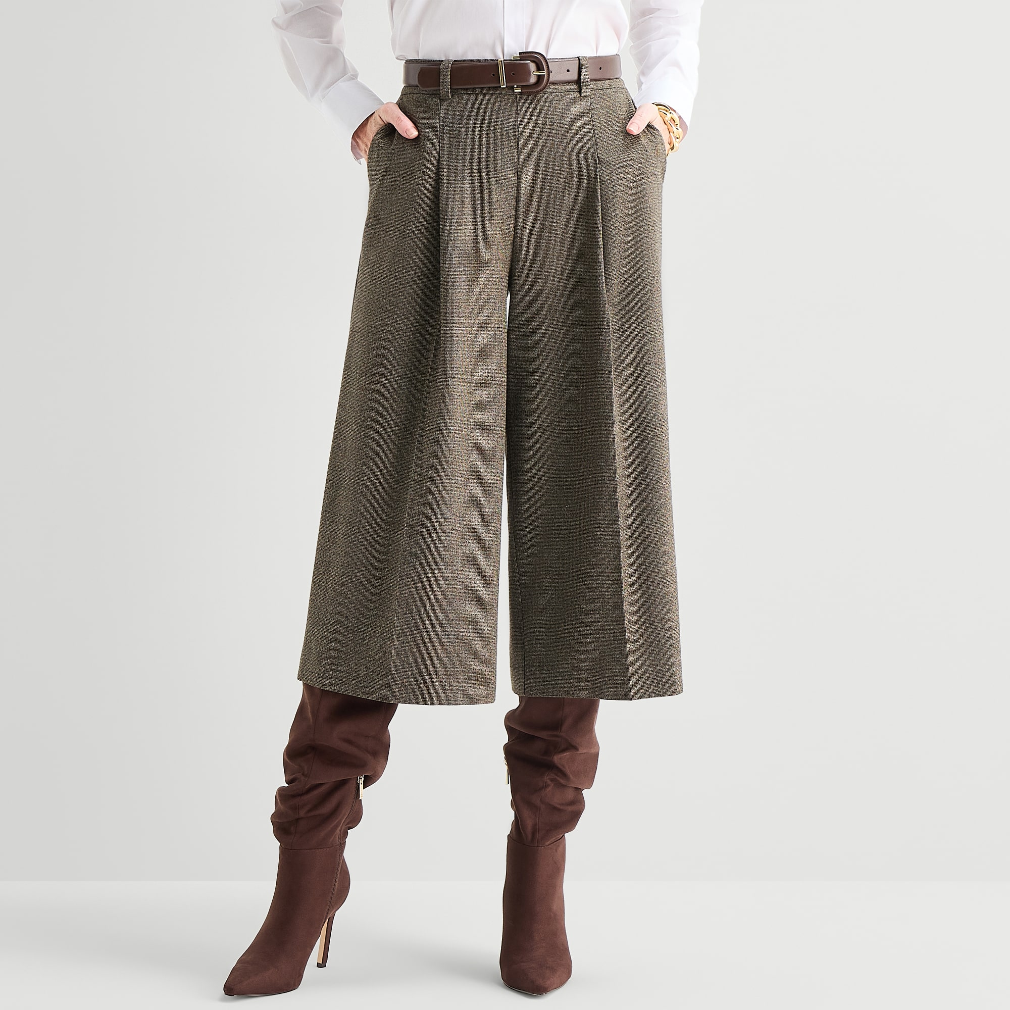 Liz Claiborne Womens Wide Leg Mid Rise Gaucho Pant