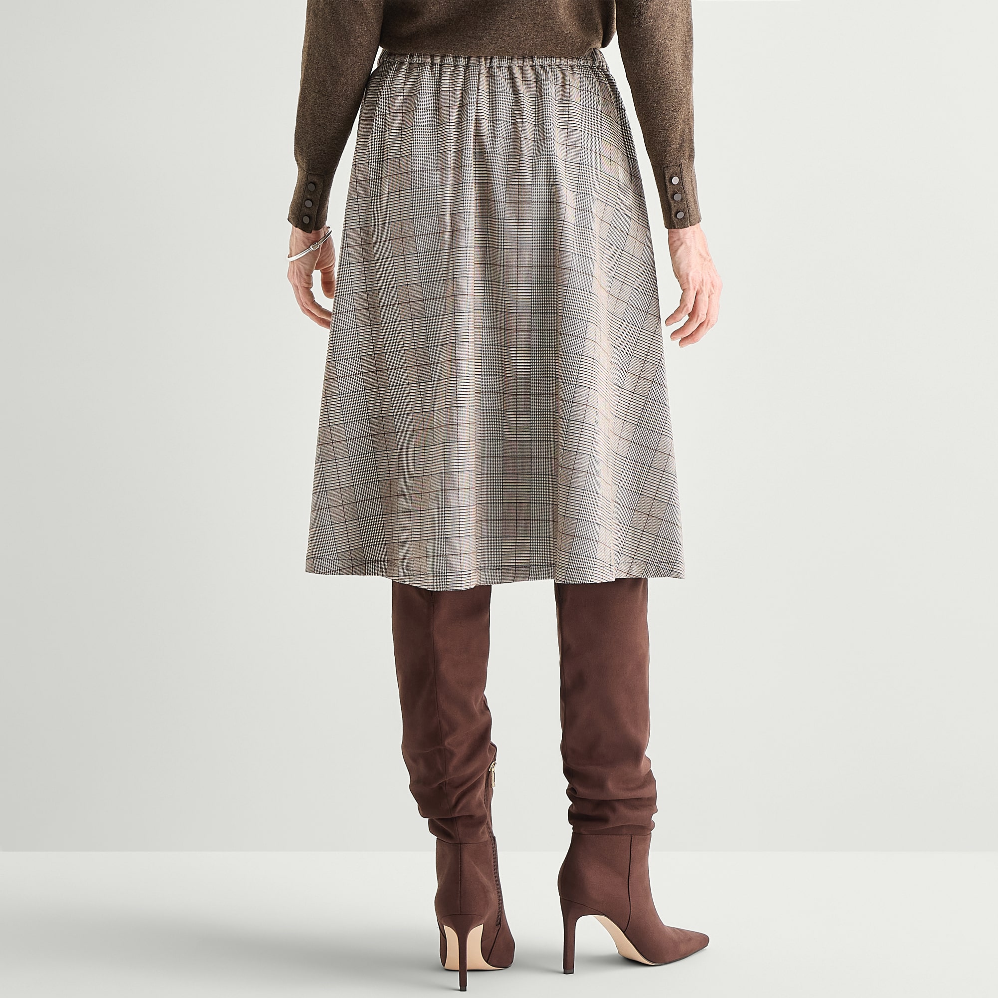 Liz Claiborne Plaid Womens Midi Wrap Skirt