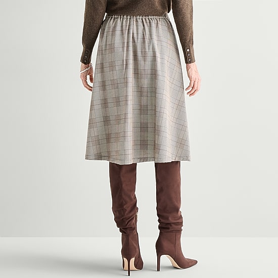Liz Claiborne Plaid Womens Midi Wrap Skirt