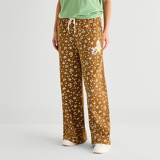Womens Juniors Wide Leg Mid Rise Winnie The Pooh Sweatpant