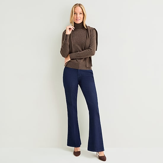 Liz Claiborne Luxe Womens Turtleneck Long Sleeve Pullover Sweater