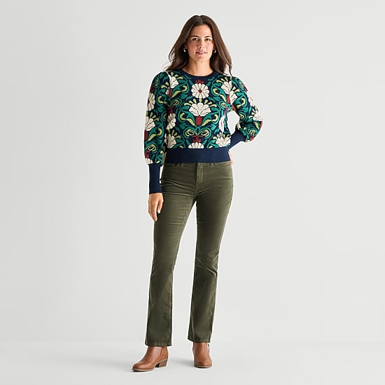 St. John's Bay Womens Tall Mid Rise Bootcut Corduroy Pant