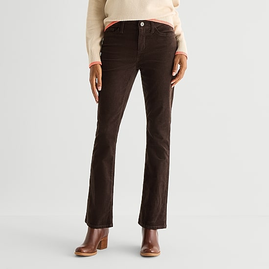 St. John's Bay Womens High Rise Bootcut Corduroy Pant
