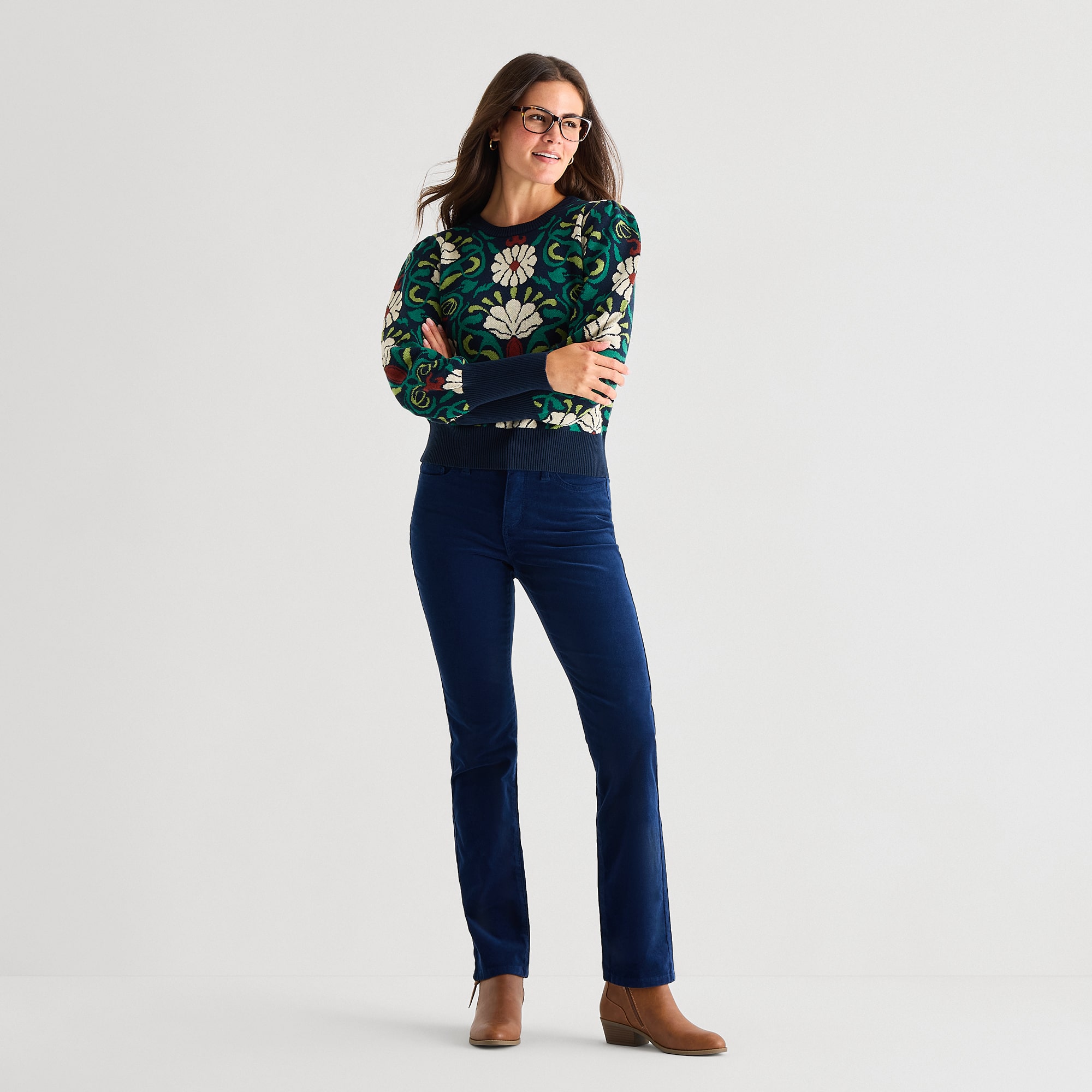 St. John's Bay Womens Mid Rise Straight Corduroy Pant