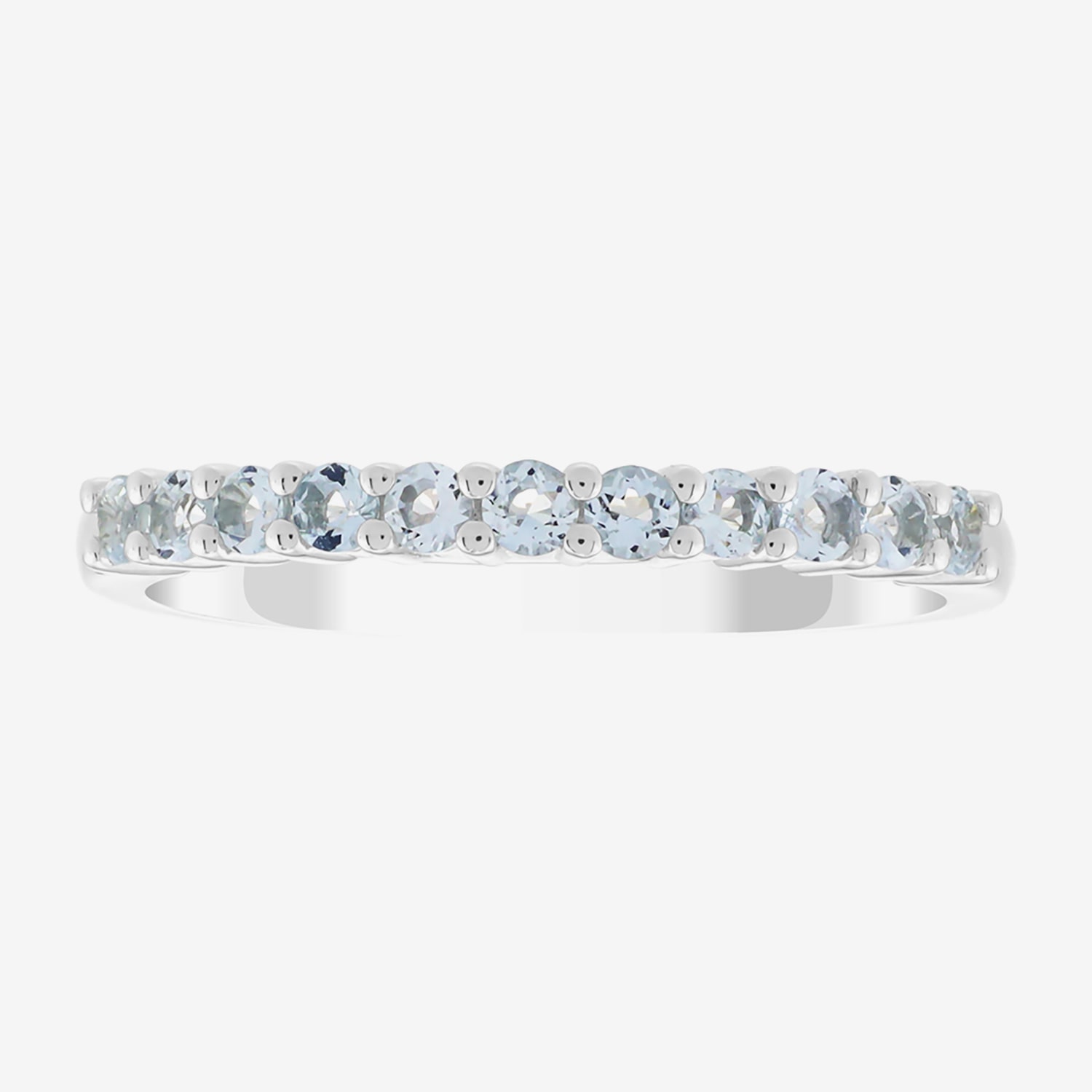 Limited Quantities! Womens Genuine Blue Aquamarine Sterling Silver Stackable Ring
