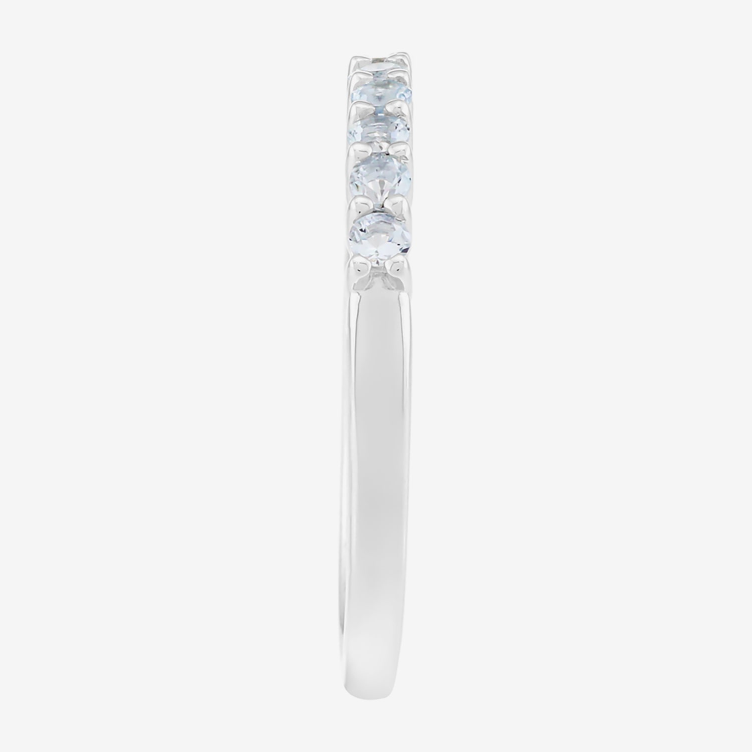 Limited Quantities! Womens Genuine Blue Aquamarine Sterling Silver Stackable Ring