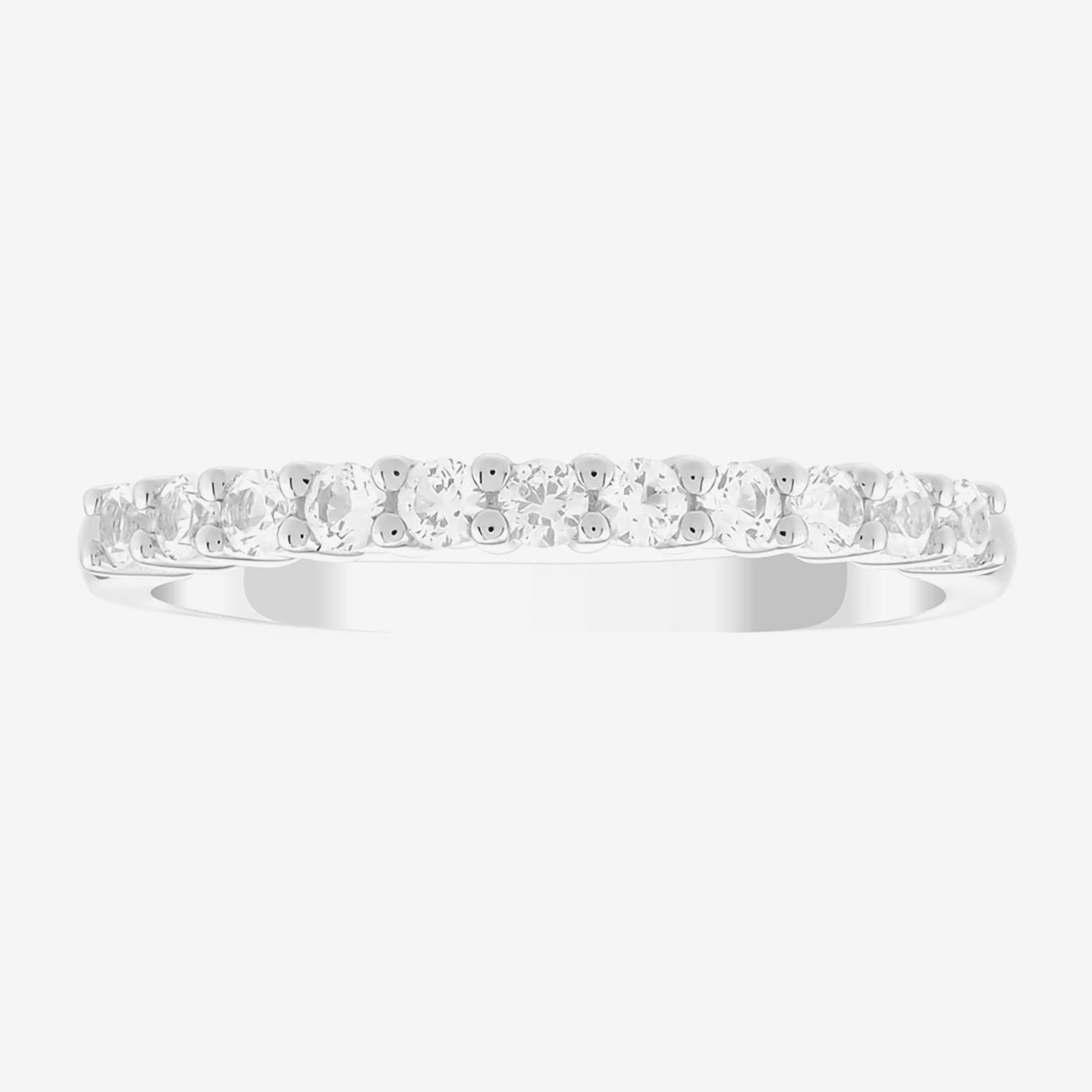 Limited Quantities! Womens Lab Created White Sapphire Sterling Silver Stackable Ring