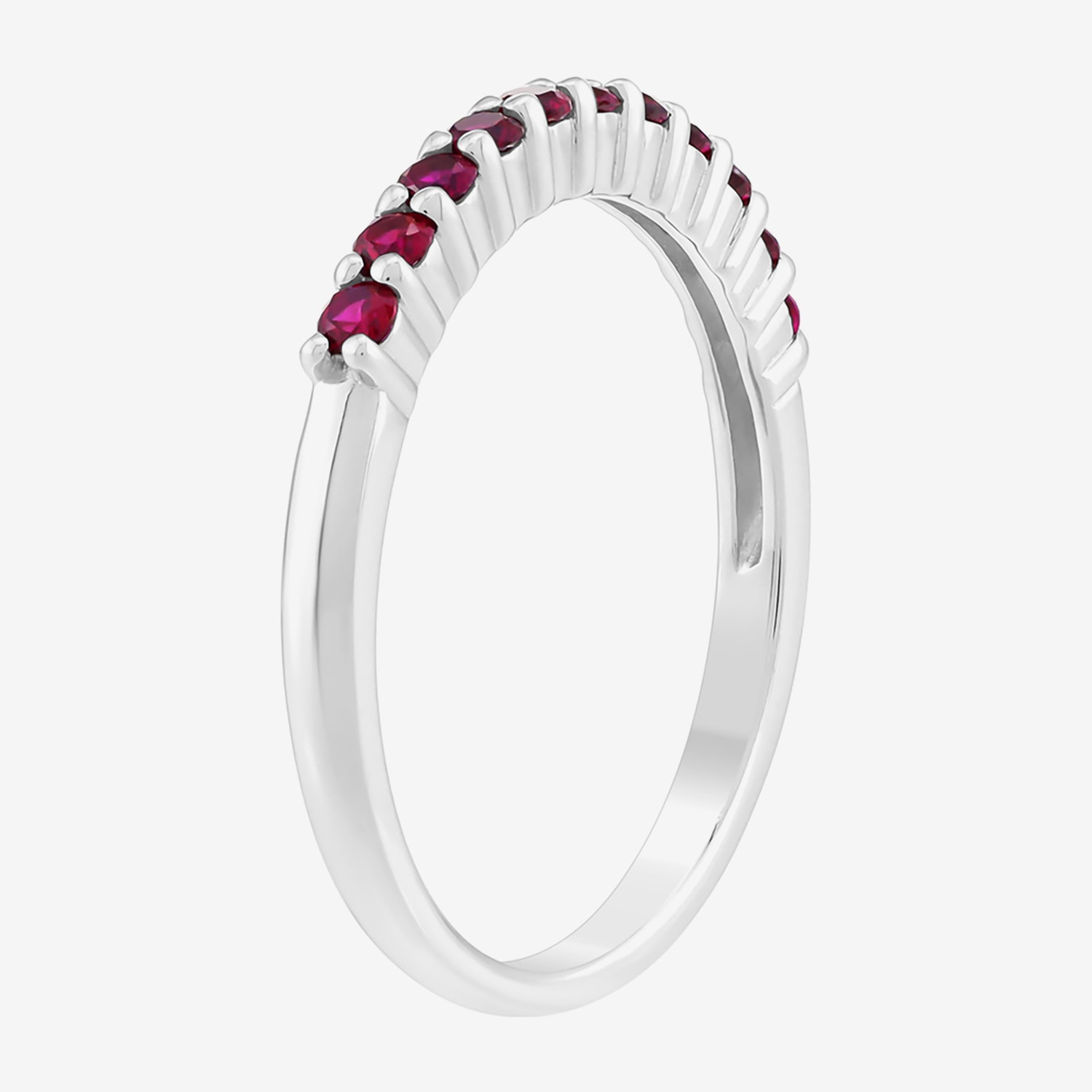 Limited Quantities! Womens Lab Created Red Ruby Sterling Silver Stackable Ring