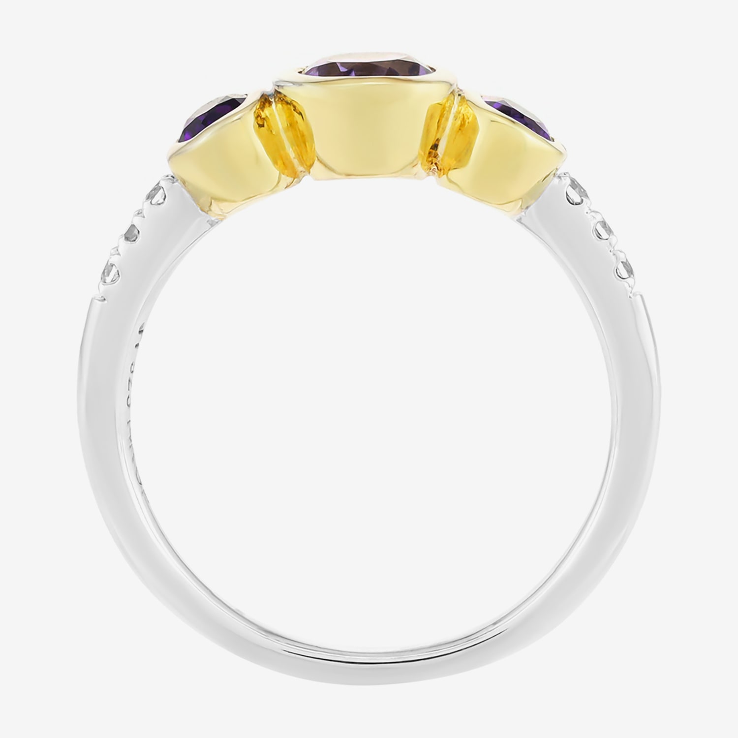 Limited Quantities! Womens Genuine Purple Amethyst 14K Gold Over Silver Sterling Silver Side Stone Cocktail Ring