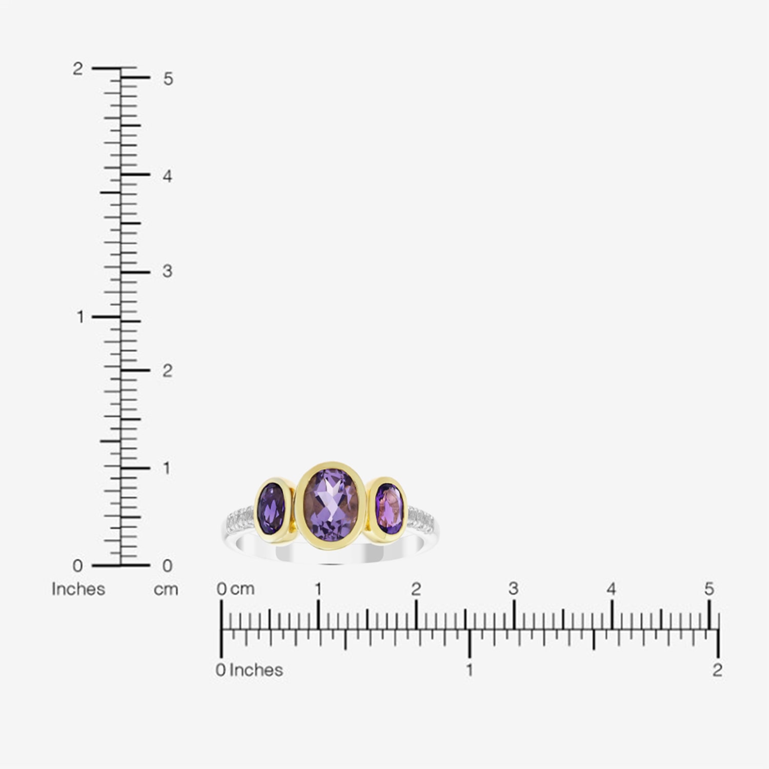 Limited Quantities! Womens Genuine Purple Amethyst 14K Gold Over Silver Sterling Silver Side Stone Cocktail Ring