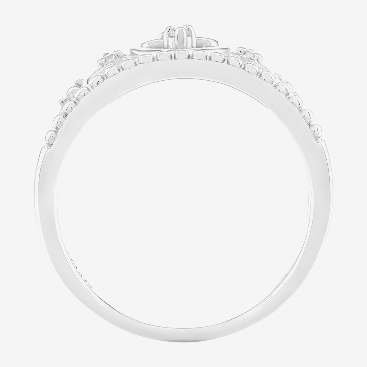 Limited Quantities! Womens Lab Created White Sapphire Sterling Silver Crown Cocktail Ring