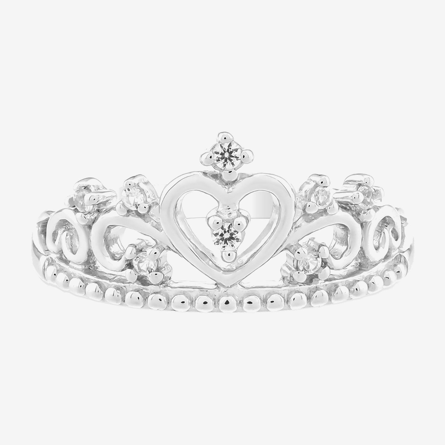 Limited Quantities! Womens Lab Created White Sapphire Sterling Silver Crown Cocktail Ring