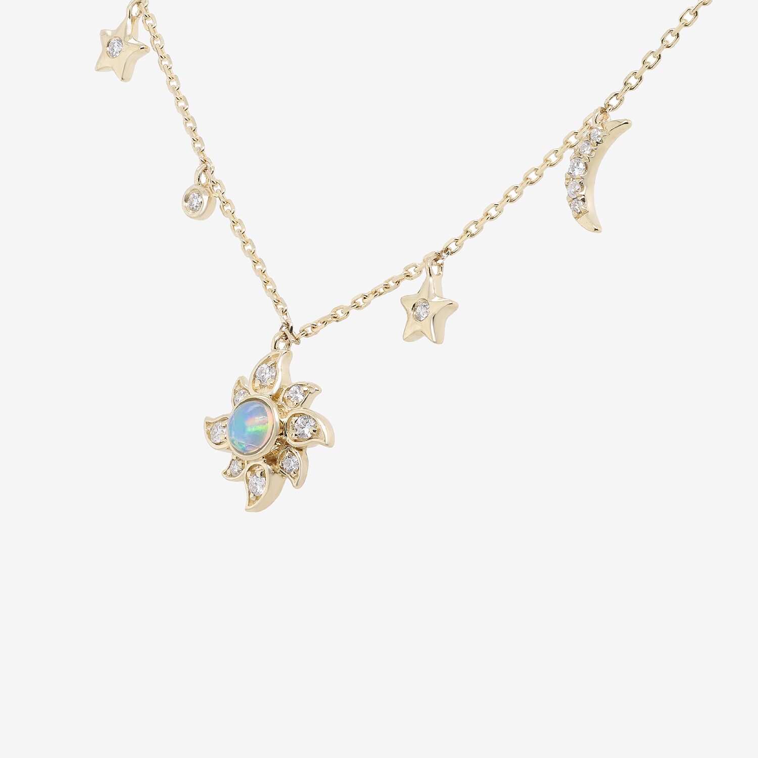Limited Quantities! Womens 1/5 CT. Genuine White Opal 10K Gold 18 Inch Pendant Necklace
