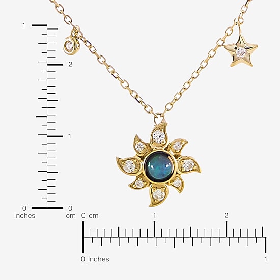 Limited Quantities! Womens 1/5 CT. Genuine White Opal 10K Gold 18 Inch Pendant Necklace