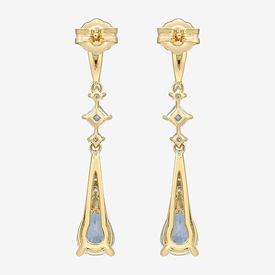 Limited Quantities! Womens 1/7 CT. T.W. Genuine Blue Aquamarine 10K Gold Drop Earrings
