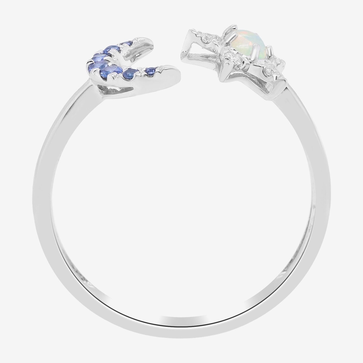 Limited Quantities! Womens 1/10 CT. T.W. Genuine White Opal 10K Gold Moon Star Cocktail Ring