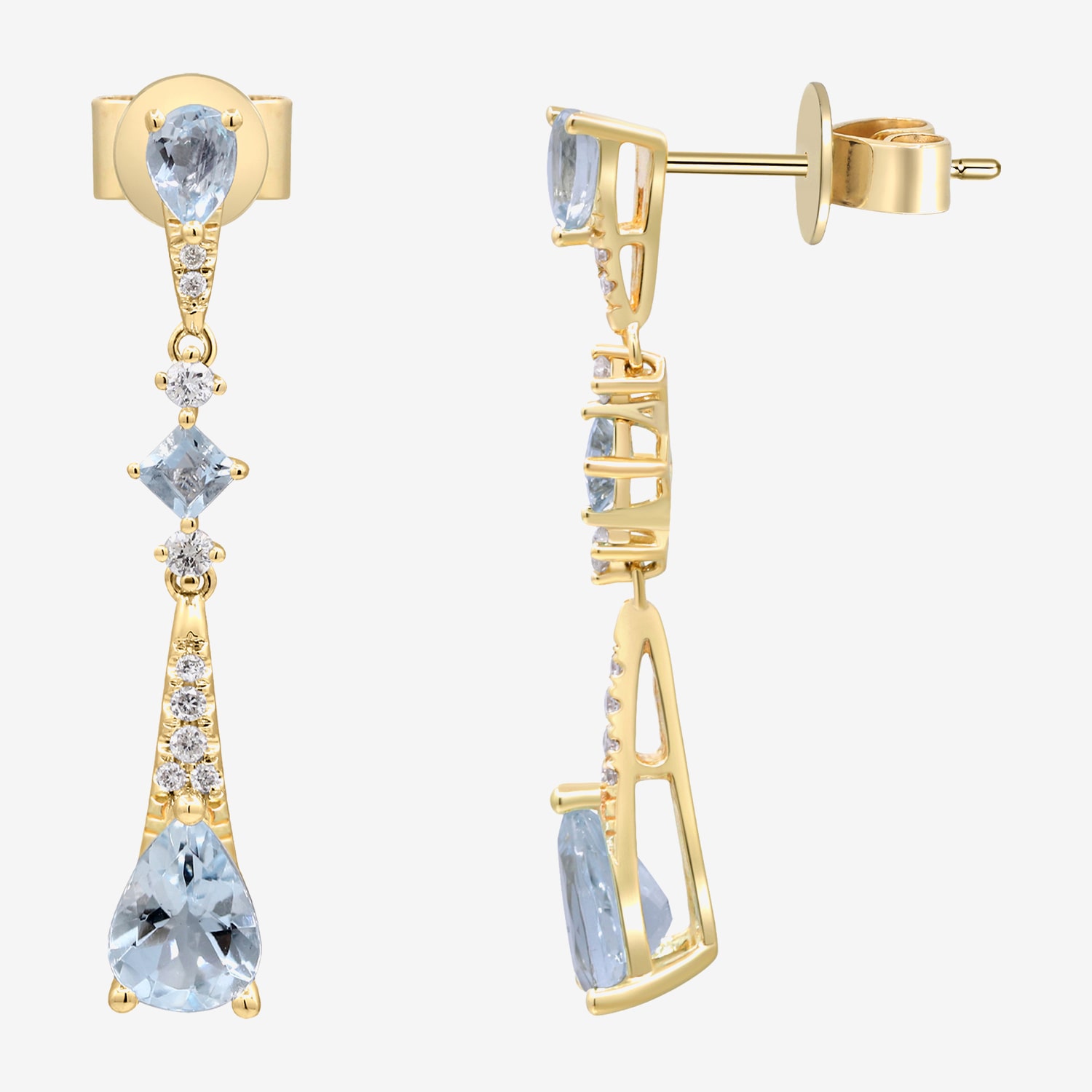 Limited Quantities! Womens 1/7 CT. T.W. Genuine Blue Aquamarine 10K Gold Drop Earrings