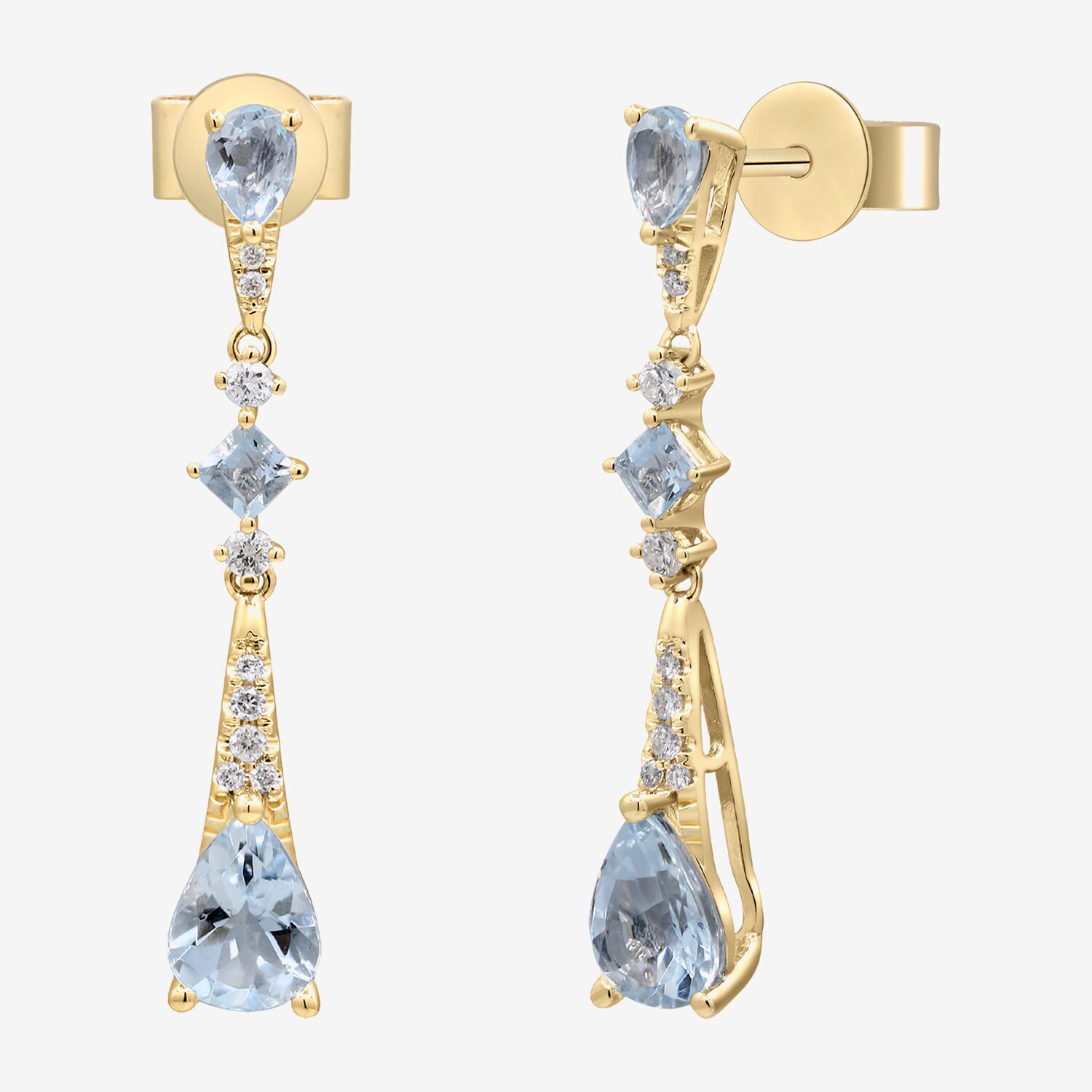 Limited Quantities! Womens 1/7 CT. T.W. Genuine Blue Aquamarine 10K Gold Drop Earrings