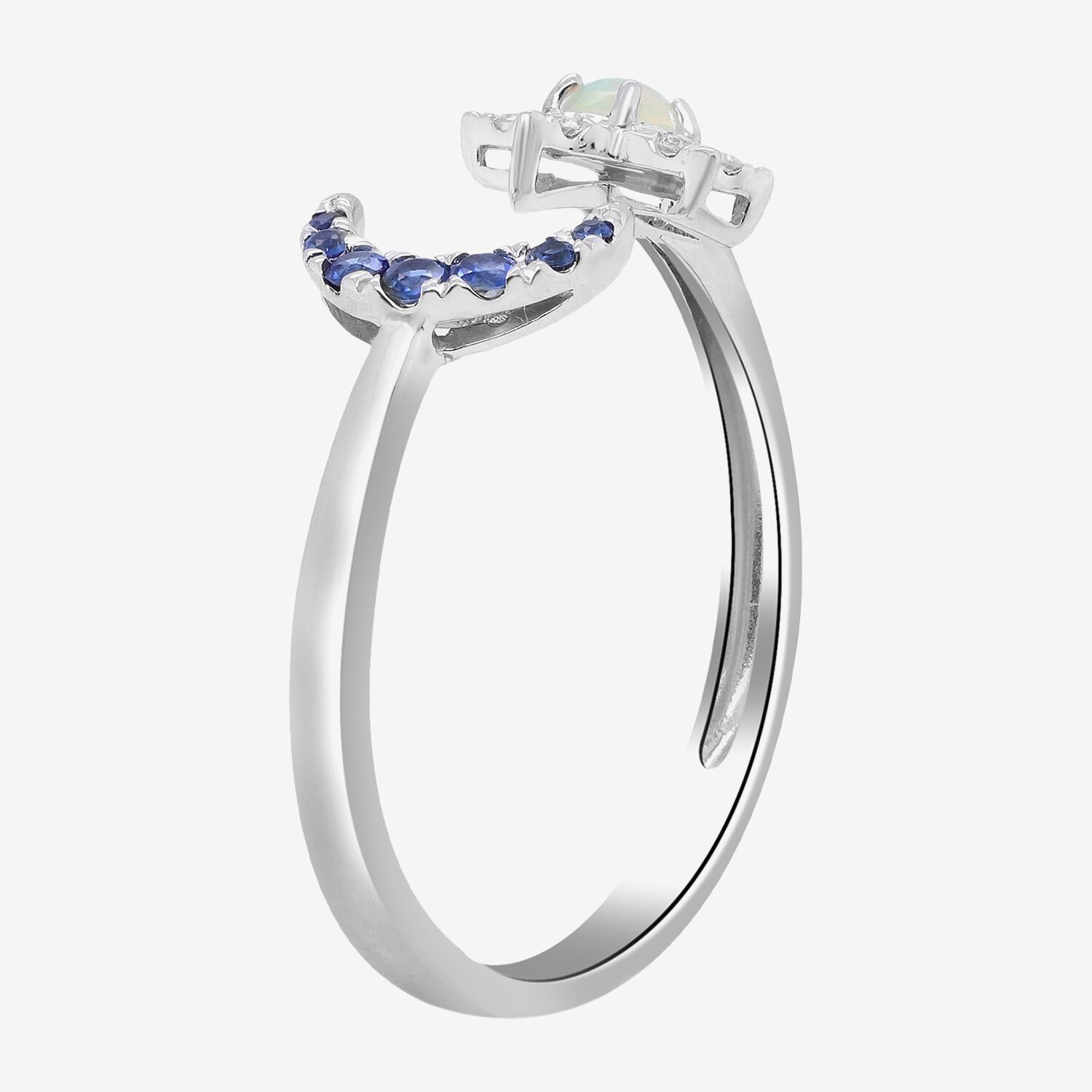 Limited Quantities! Womens 1/10 CT. T.W. Genuine White Opal 10K Gold Moon Star Cocktail Ring