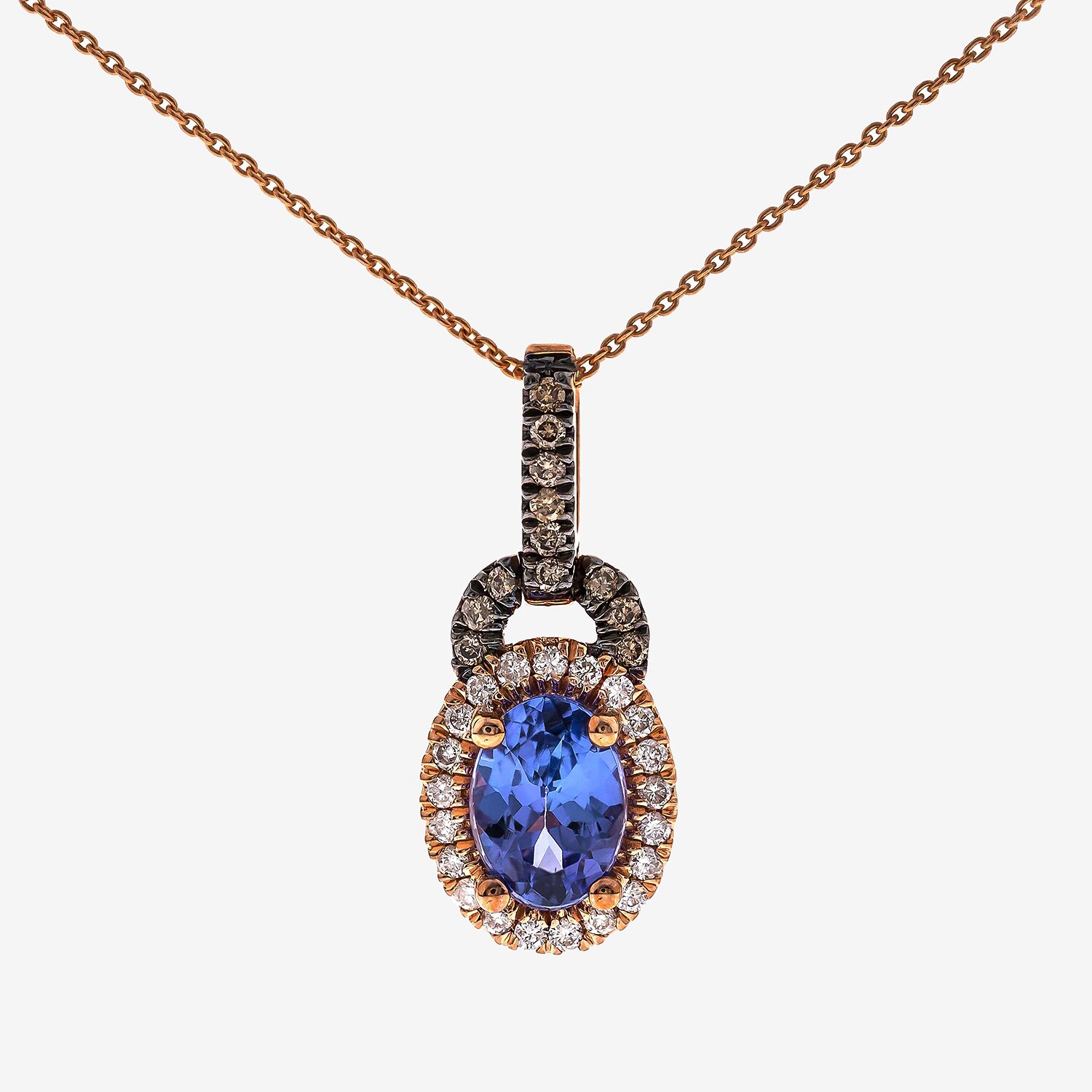 Limited Quantities! Womens 1/5 CT. Genuine Purple Tanzanite 10K Gold Oval 18 Inch Pendant Necklace