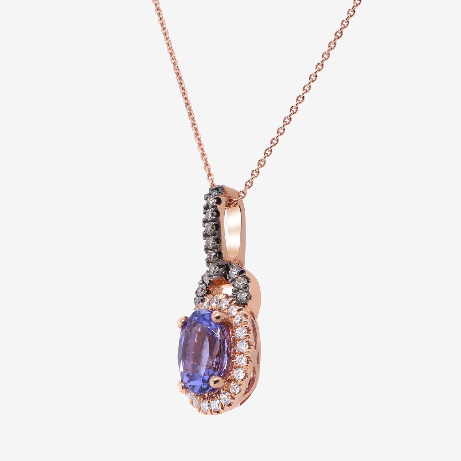 Limited Quantities! Womens 1/5 CT. Genuine Purple Tanzanite 10K Gold Oval 18 Inch Pendant Necklace