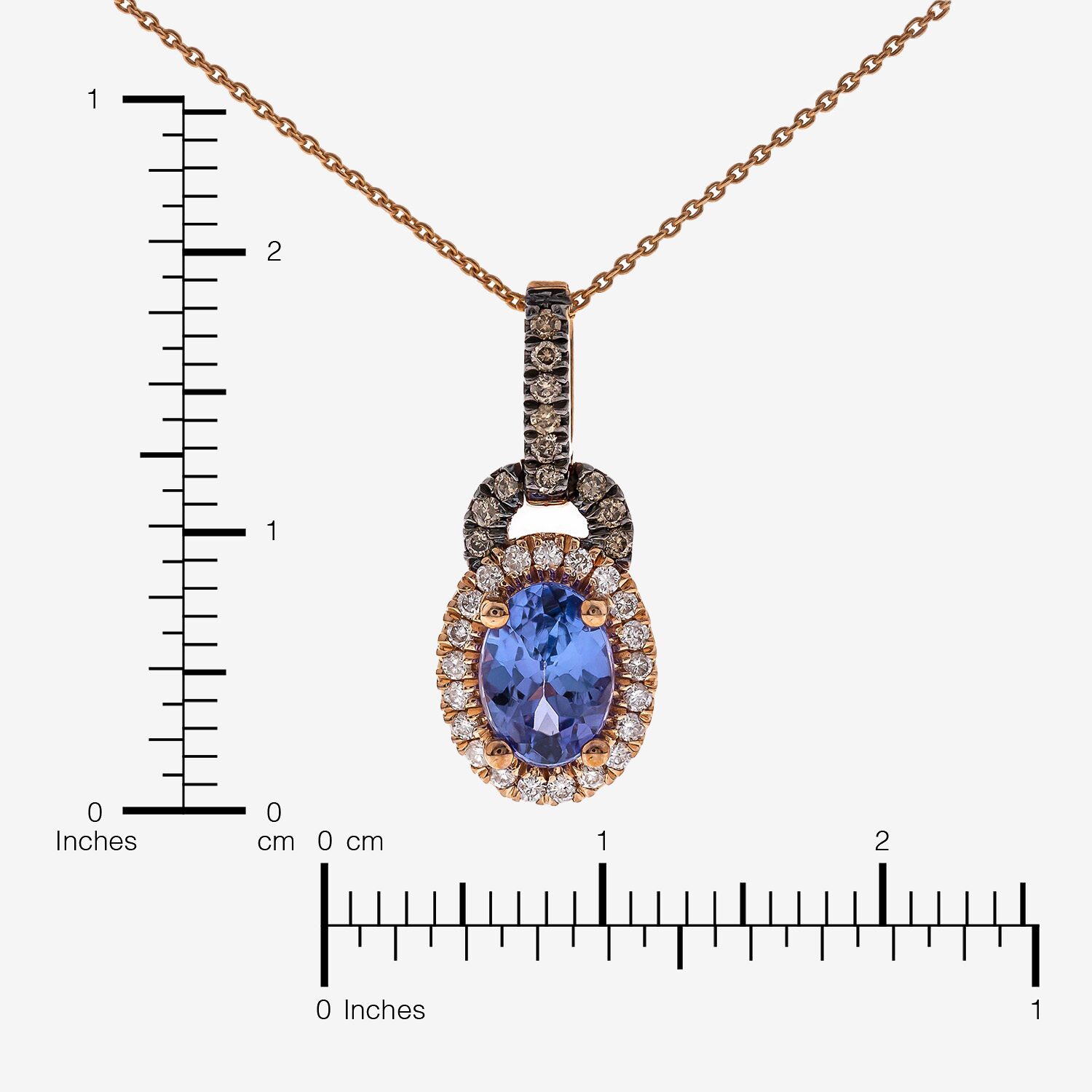 Limited Quantities! Womens 1/5 CT. Genuine Purple Tanzanite 10K Gold Oval 18 Inch Pendant Necklace