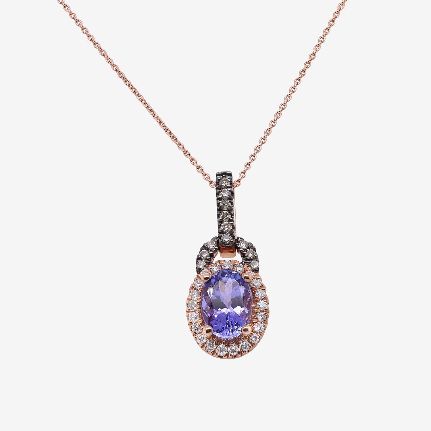 Limited Quantities! Womens 1/5 CT. Genuine Purple Tanzanite 10K Gold Oval 18 Inch Pendant Necklace