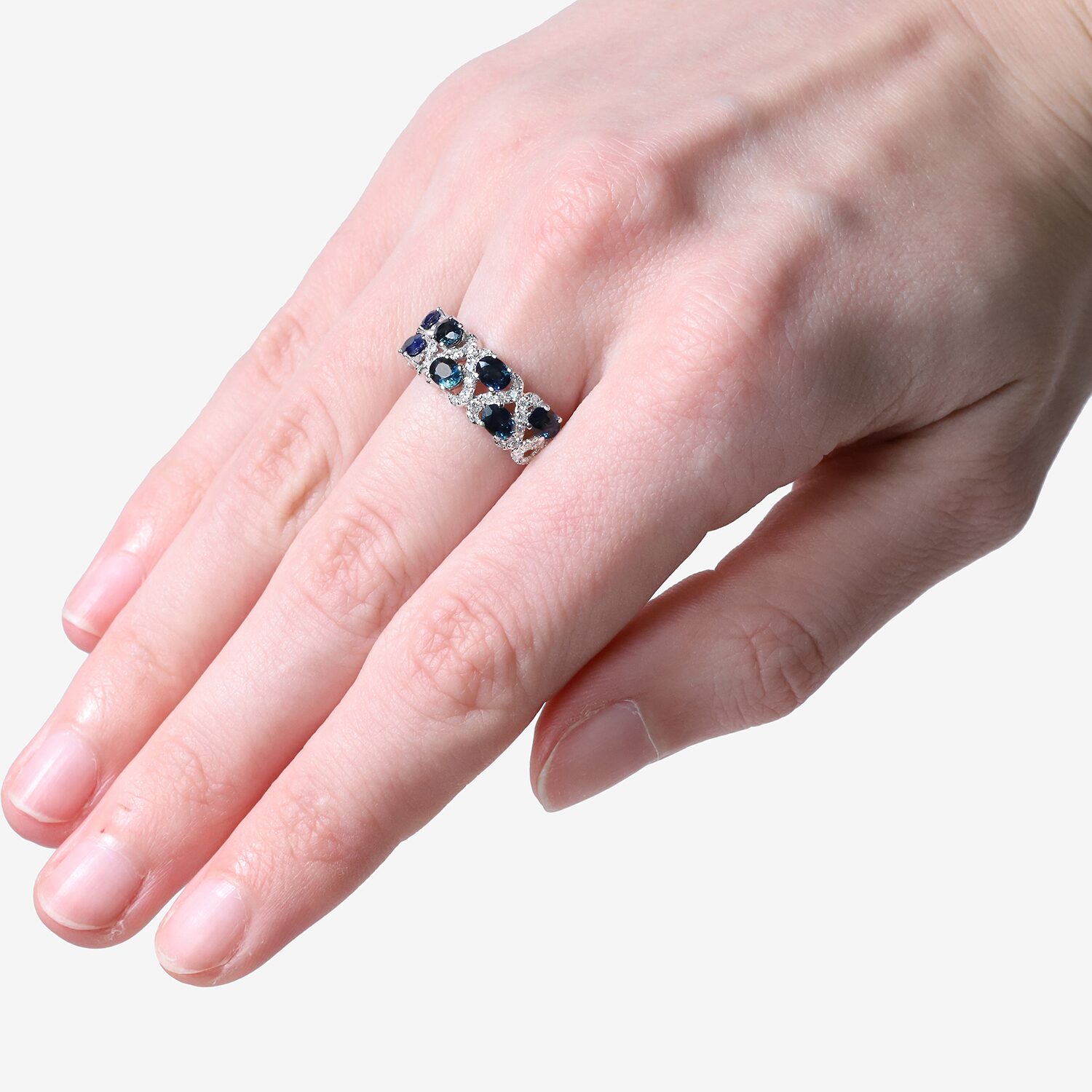 Limited Quantities! Womens 2MM 3/8 CT. T.W. Genuine Blue Sapphire 14K Gold Band