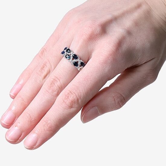 Limited Quantities! Womens 2MM 3/8 CT. T.W. Genuine Blue Sapphire 14K Gold Band