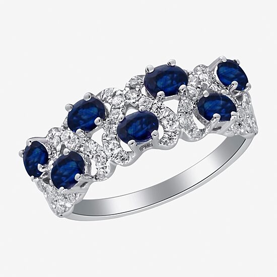 Limited Quantities! Womens 2MM 3/8 CT. T.W. Genuine Blue Sapphire 14K Gold Band