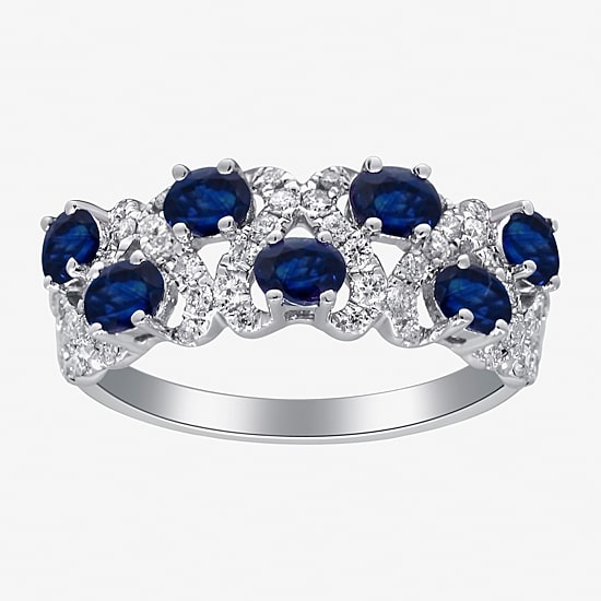 Limited Quantities! Womens 2MM 3/8 CT. T.W. Genuine Blue Sapphire 14K Gold Band