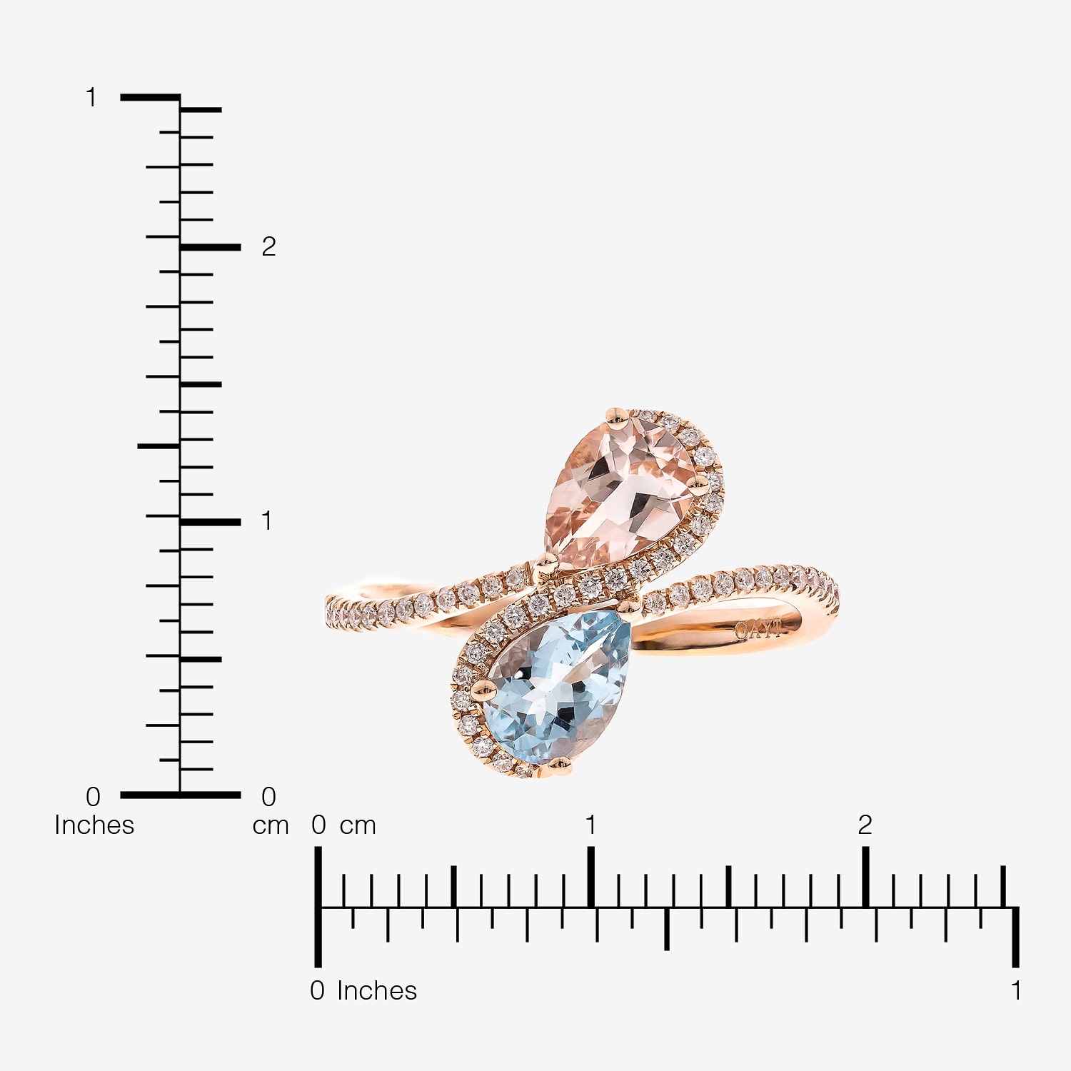 Limited Quantities! Womens 1/8 CT. T.W. Genuine Blue Aquamarine 10K Gold Side Stone Bypass  Cocktail Ring